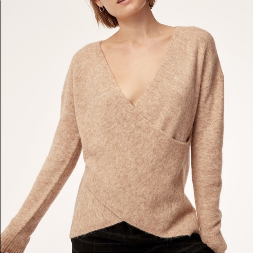 Aritzia The Group Babaton Bandini Wrap Cross Front Sweater